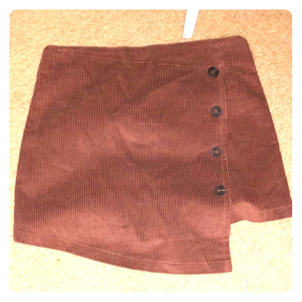 Brown corduroy mini skirt
